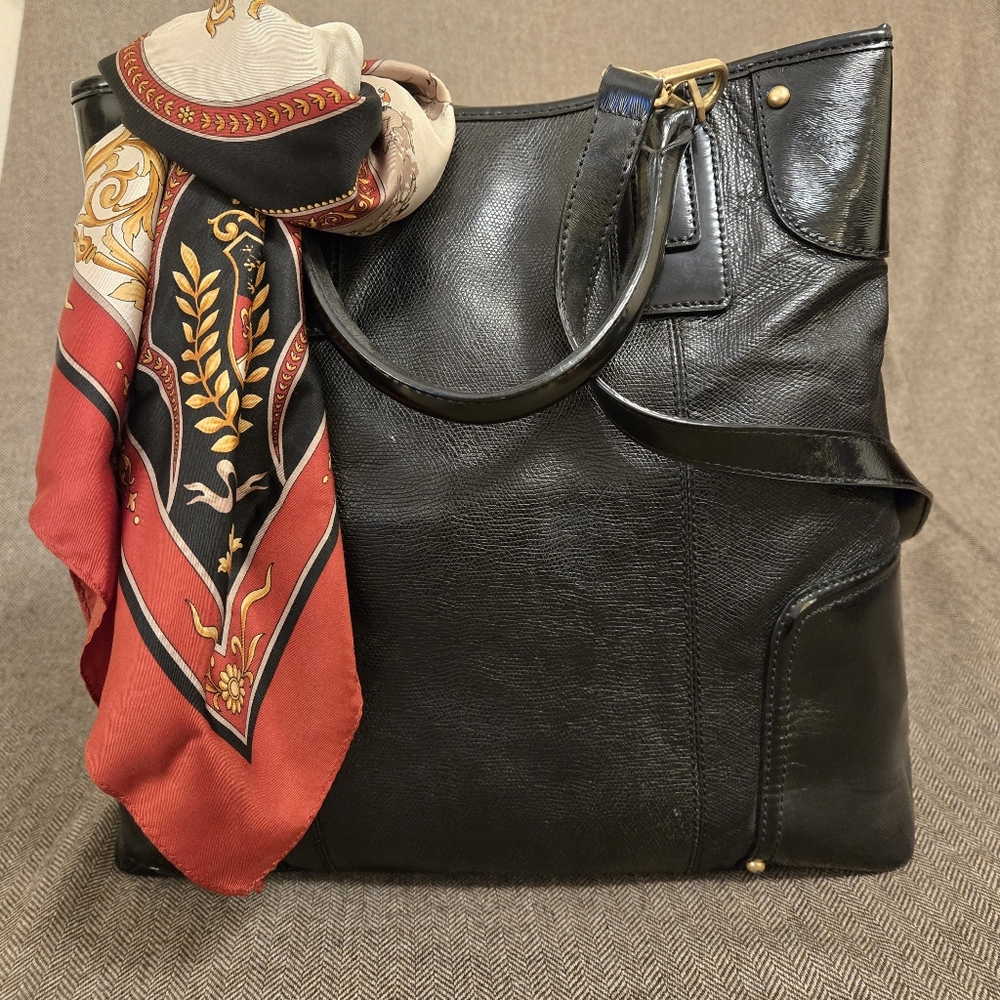 Talbots Black Leather Bag/ Tote